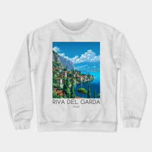 A Pop Art Travel Print of Riva del Garda - Italy Crewneck Sweatshirt